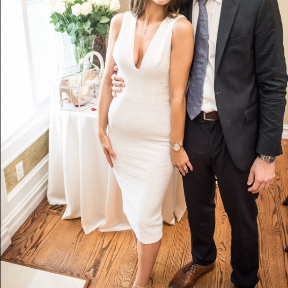 WORN ONCE ONLY!! White sequence dress!!!